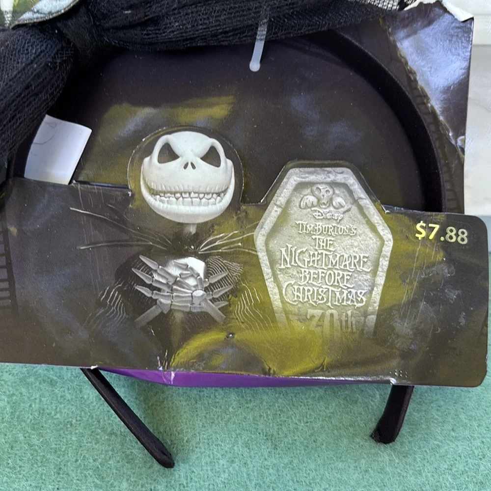 NWT Disney 30th Nightmare Before Christmas Black Headband Big Bow Jack Bats OS